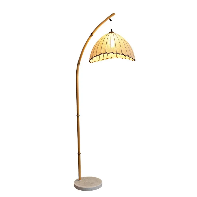 New Chinese floor lamp, zen tea table homestay living room bedroom bedside lamp
