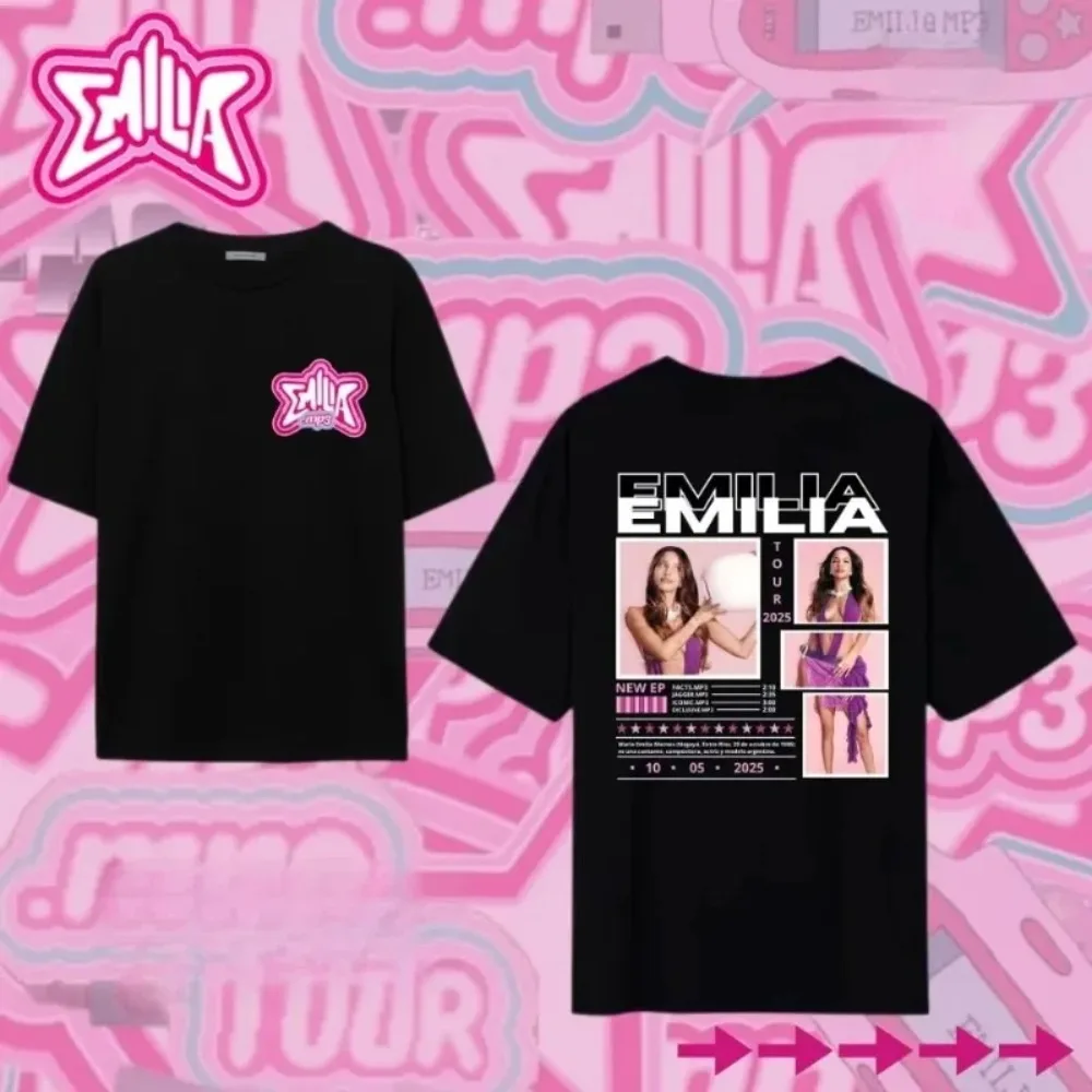 

100% хлопок Emilia Mernes, женская повседневная одежда, футболка, женская модная винтажная футболка с коротким рукавом, футболки в стиле хип-хоп, топ y2k top