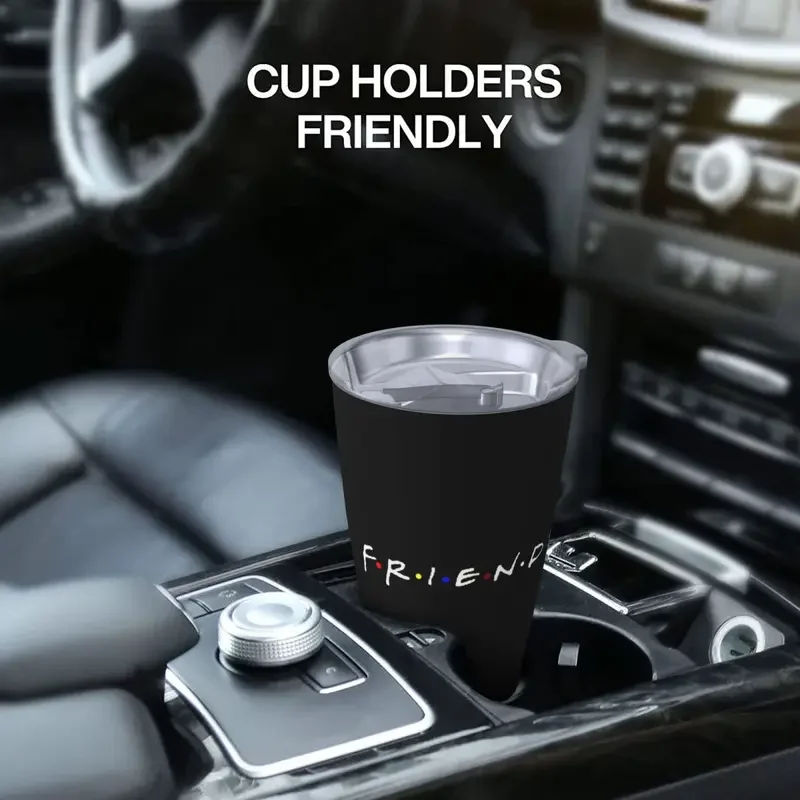 Friends TV Show Insulated Tumbler with Straws Vacuum Coffee Mugs Double Wall Car Bottle Cup, 20oz