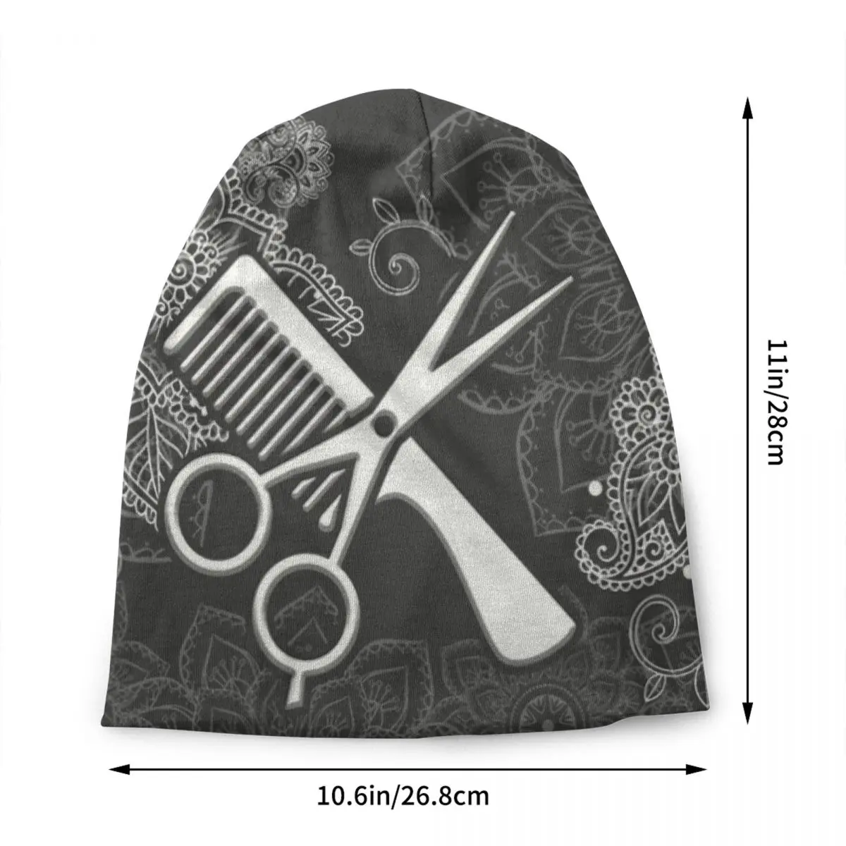 Hairstylist Mandala Flowers Skullies Beanies Caps For Unisex Hip Hop Winter Warm Knit Hat Hairdresser Scissors Comb Bonnet Hats