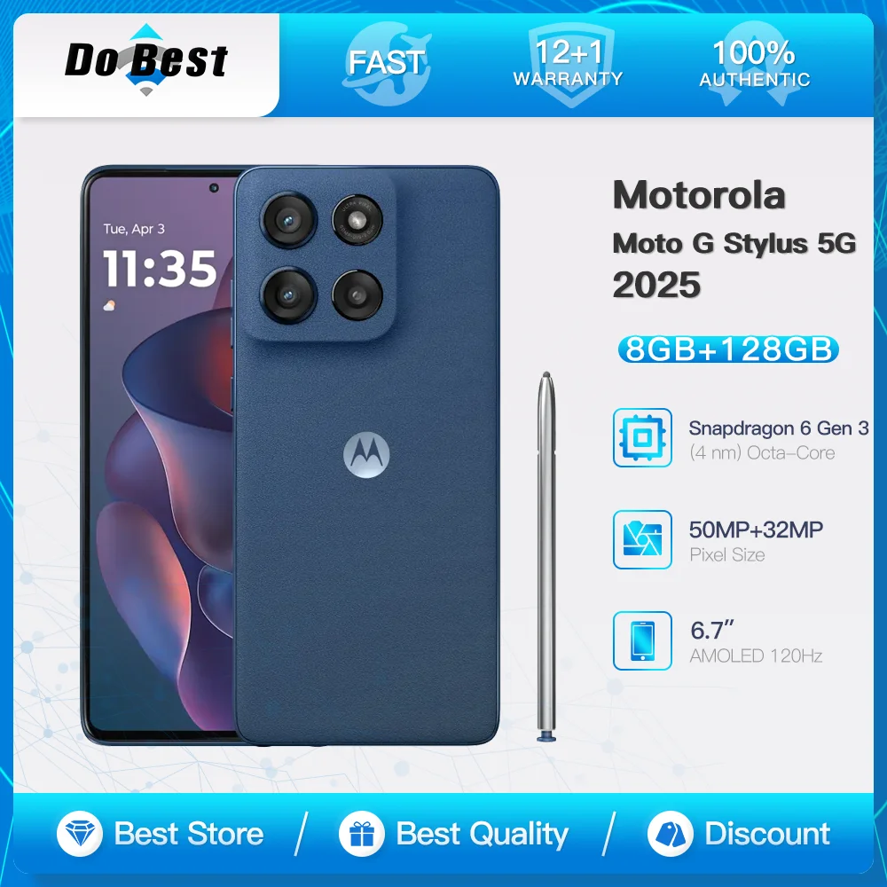 Motorola Moto G Stylus 2025 5G Mobile Phone Xt2517-x 6.7" Amoled 120hz