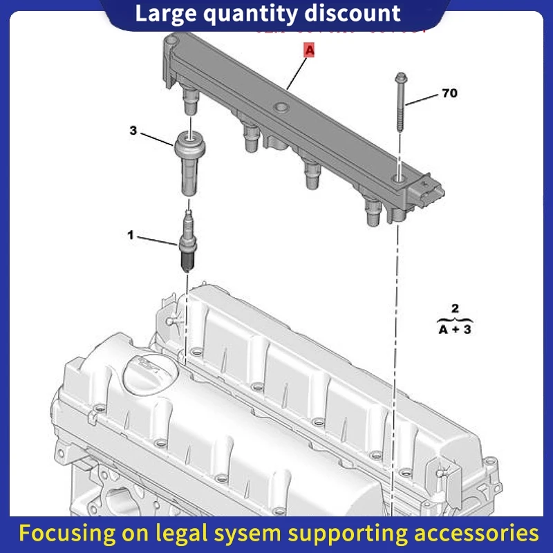 5970A0 9656695780 597087 Suitable For Peugeot New 307 308 3008 407 408 508  2.0 16V C4 C5 II DS4 Engine ignition coil