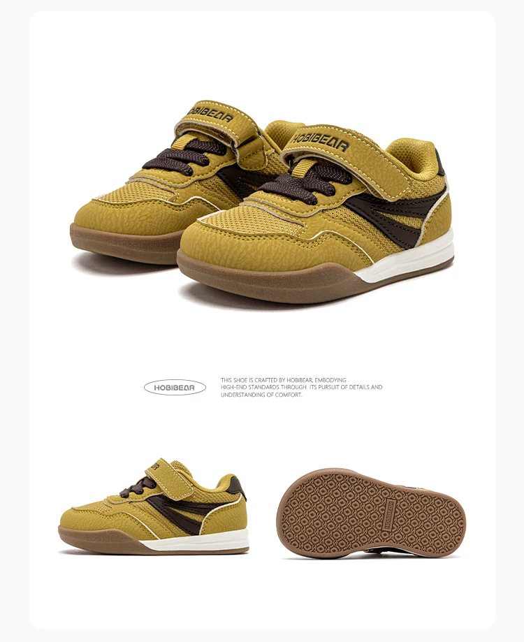 HOBIBEAR Kleinkinder-Sneaker mit breiter Passform, Klettverschluss, minimalistischer Sneaker aus Kunstleder und Mesh-Patchwork – Detail 20