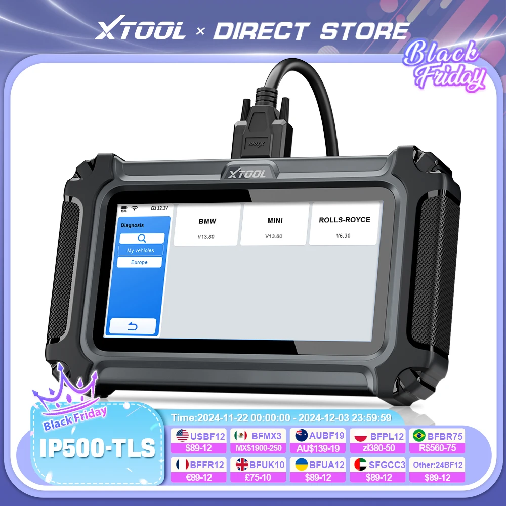 XTOOL InPlus IP500 OBD2 автомобильный сканер диагностические инструменты для BMW, MINI, Rolls-Royces, кодирование ЭБУ все услуги пожизненное бесплатное обновление 2024 новейшая версия