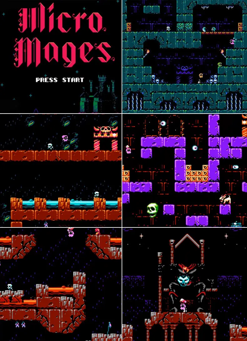FC Micro Mages Cartridge for 60 PINS Game Console