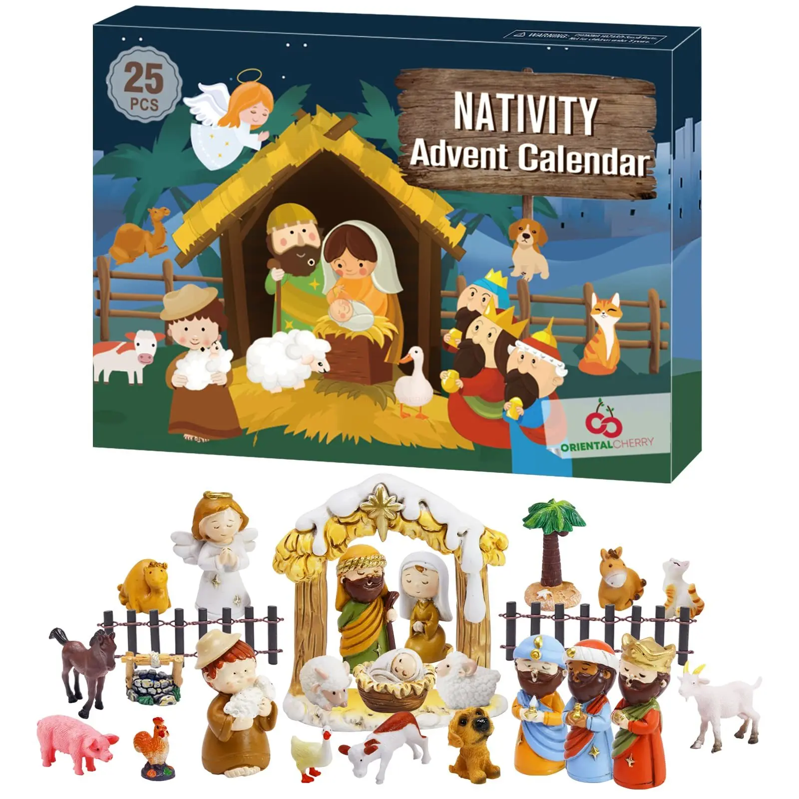 

Advent Calendar Christmas 2024 Nativity Scene Countdown Set Blind Box Toys New Year Xmas Gift for Children Decoration Ornaments
