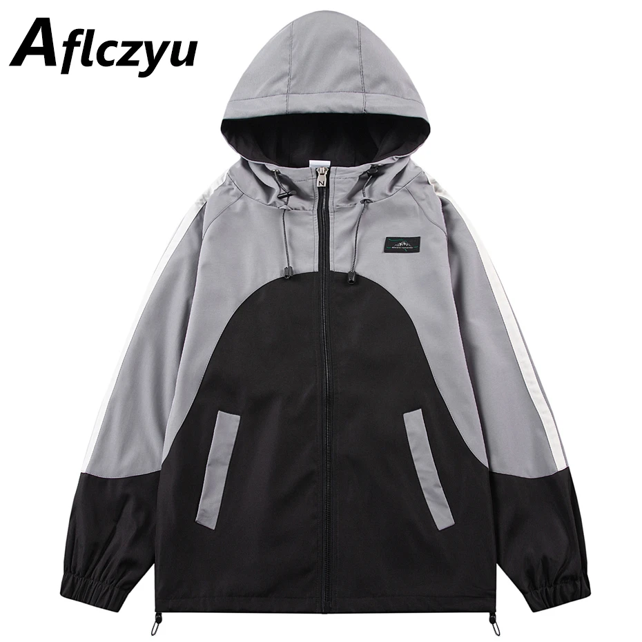 Camping Jacket Men Patchwork Windbreak Jacket Coat Men Fashion Casual Hooded Cargo Jackets Male Outerwear