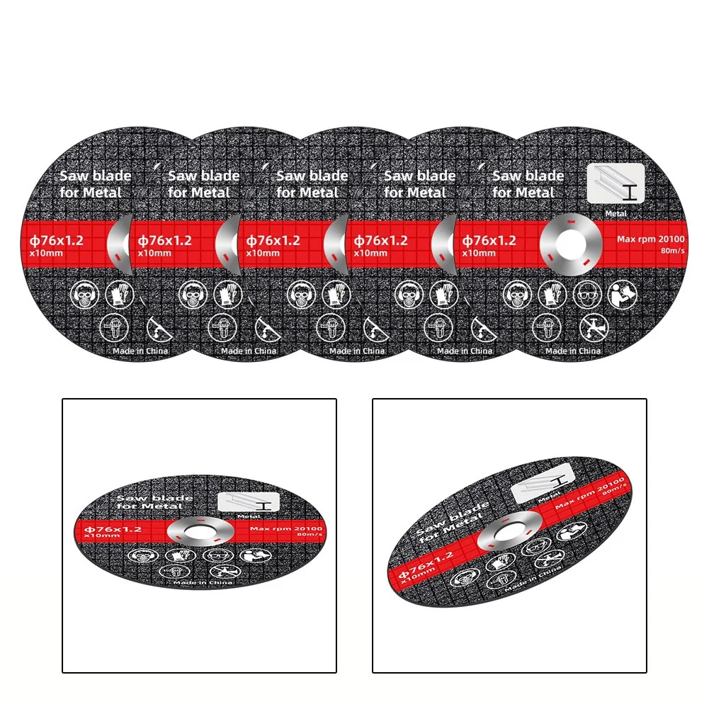 Disco de corte para moedor de ângulo, 5 peças, 3 polegadas, resina circular, lâmina de serra, fácil de usar e longa vida útil