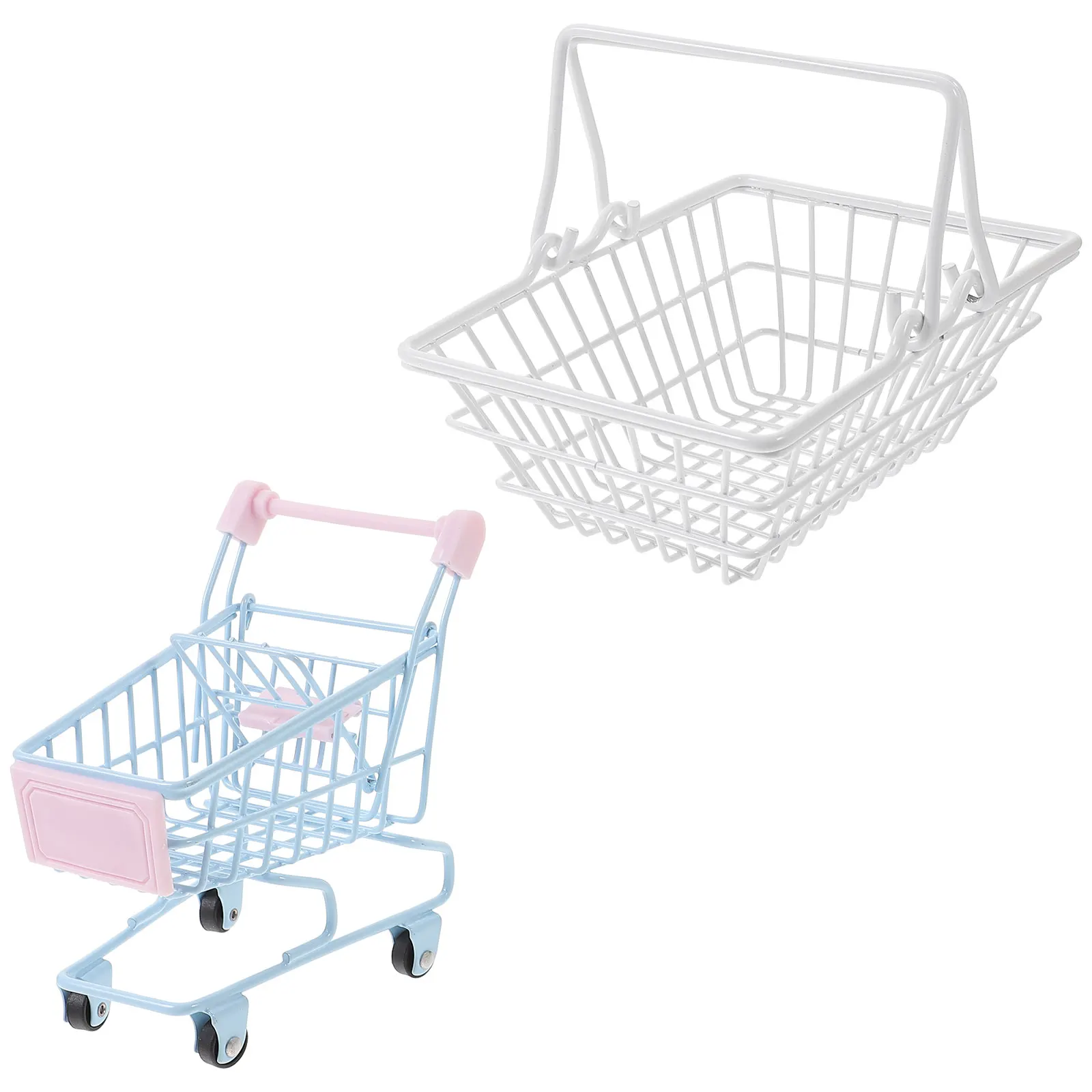 

Plastic Stainless Steel Mini Shopping Cart Kitchen French Fries Hotel Restaurant Fried Food Container Mini Fry Basket Storage