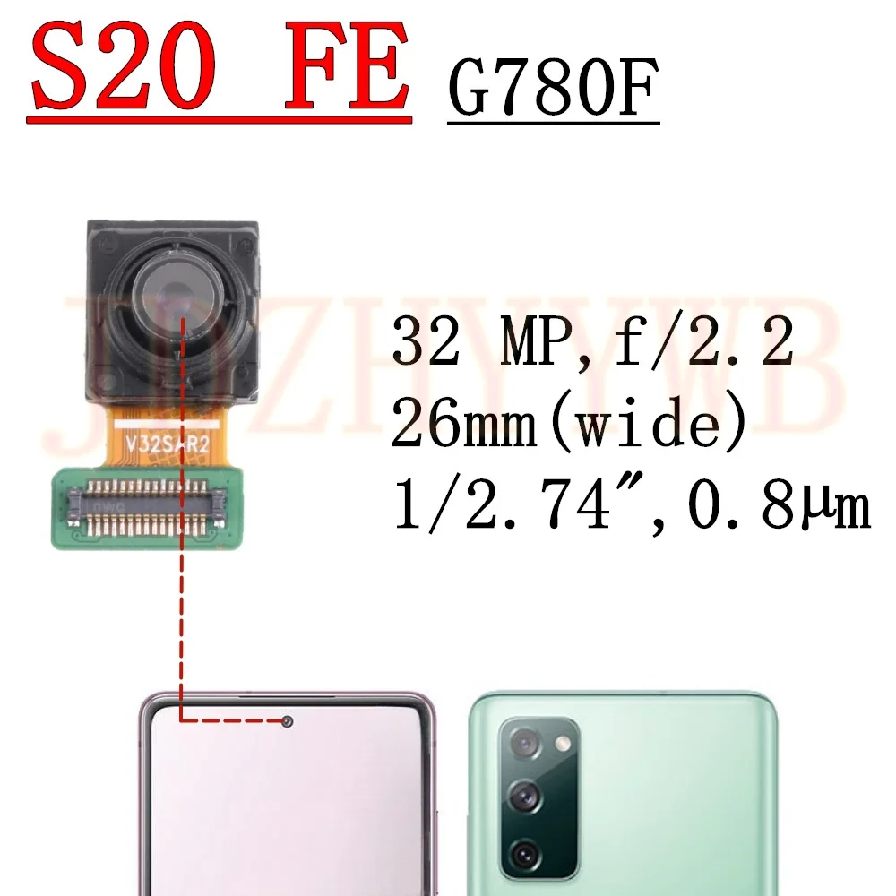 

Передняя задняя камера для Samsung S20 FE S20FE 4G/5G G780F G780G G781B Фронтальная селфи Широкий задний модуль основной камеры Гибкий кабель