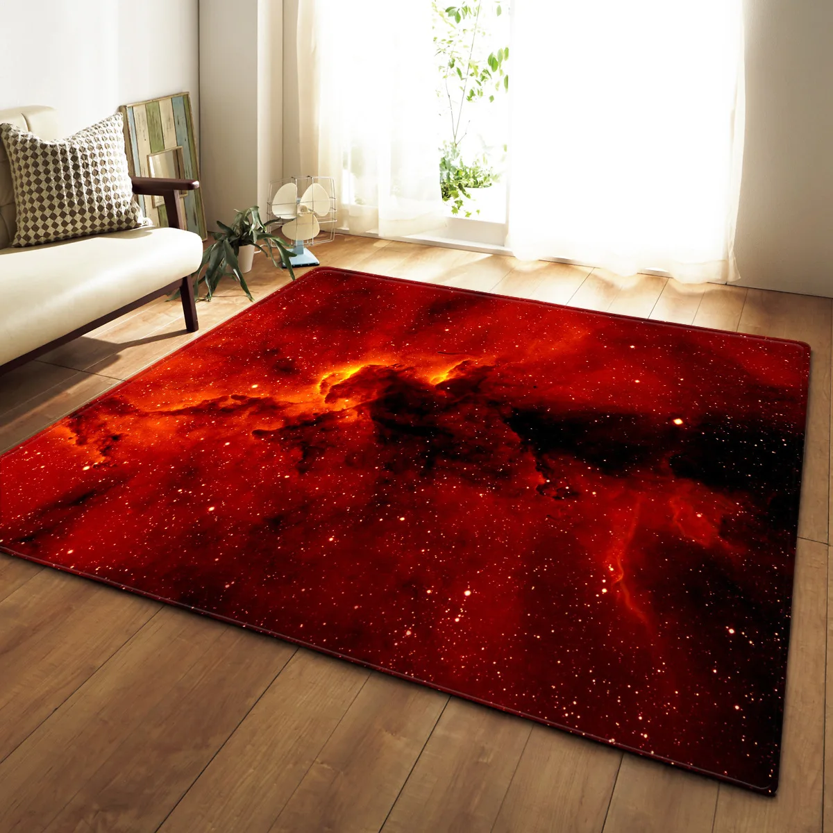 

Universe Nebula Living Rom Area Rug 3D Cosmic Planet Carpet Rug for Children Bedroom Sofa Doormat Home Decor Non-slip Floor Mat