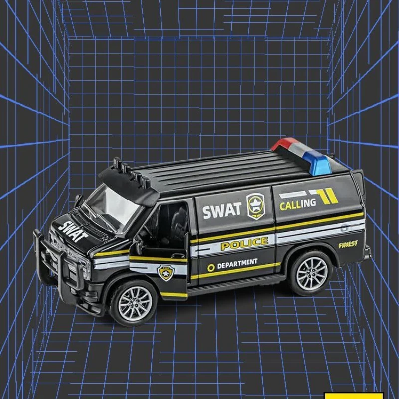 Camión de bomberos de policía SWAT 1:32, modelo de coche extraíble de aleación, coche de juguete para niños, simulación de inercia