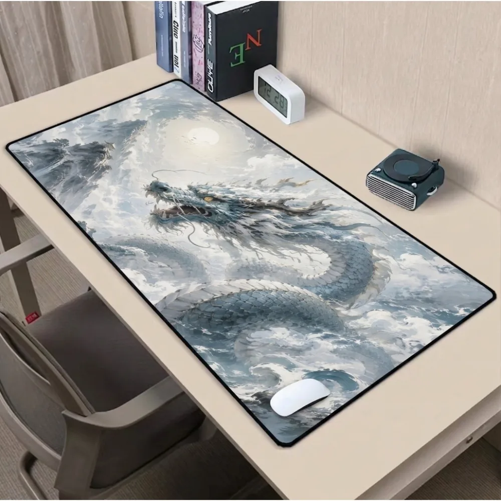 Eastern Dragon Artistic Aesthetics Anti-slip Rubber Bottom Stitched Computer Keyboard Pad Suitable for Game tapis de souris