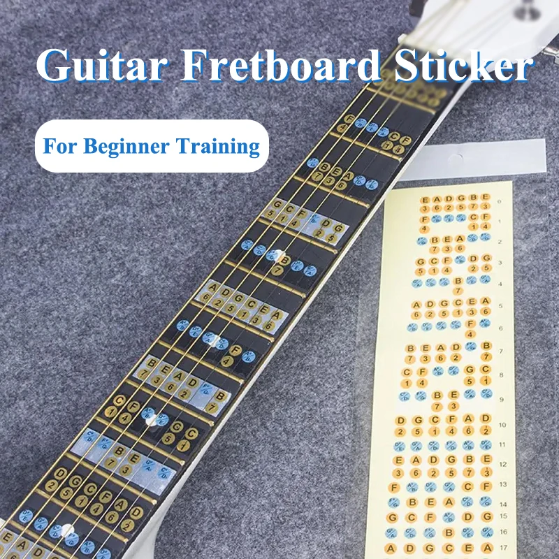 1Pcs Guitar Fretboard Scale Sticker Fingerboard Note Label Fret Stickers Beginners Guitar Training Sticker Learning Tone Marker