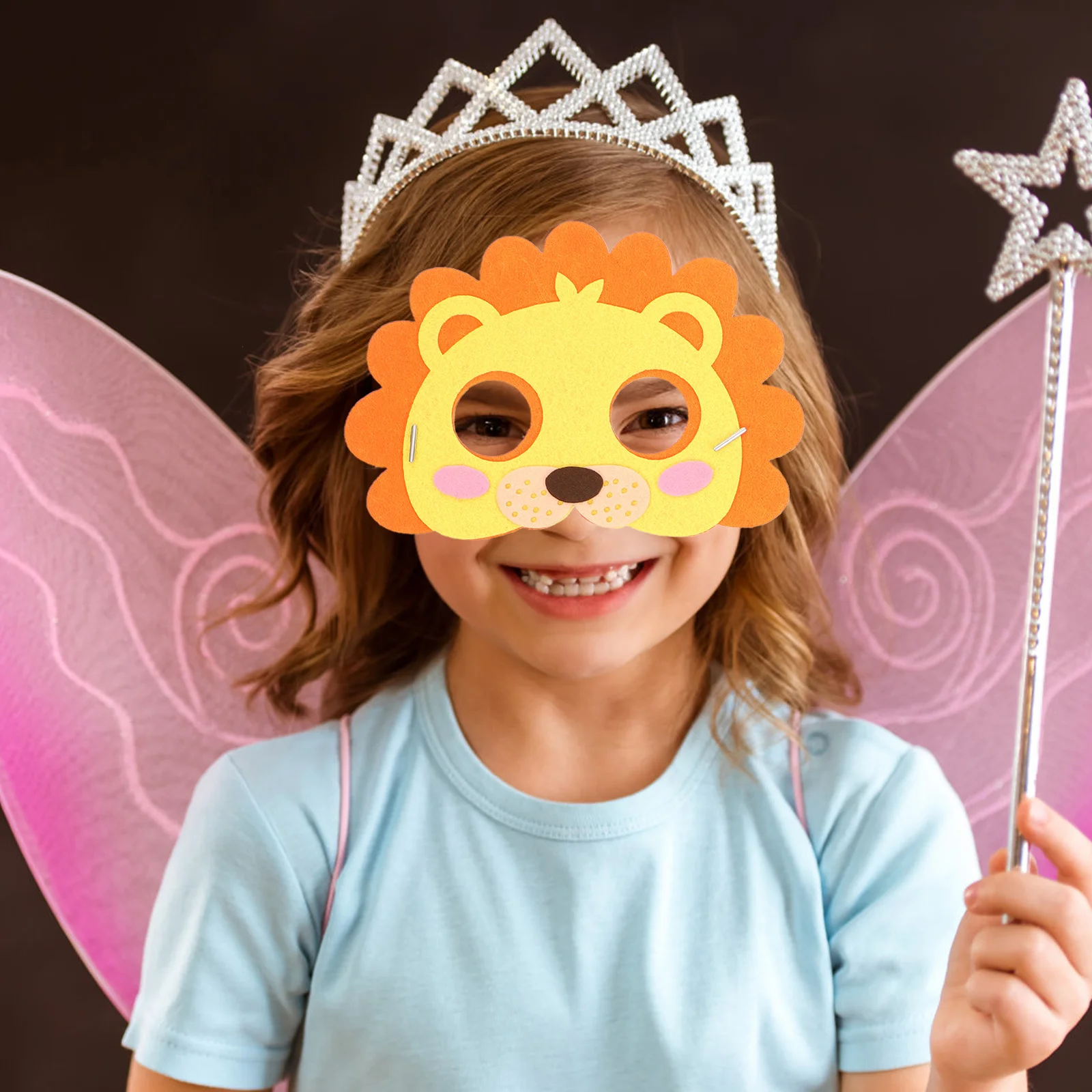 

4Pcs Kids Animal Masks Durable Reusable Non-Woven Fabric Party Favors Halloween Cosplay Masks for Kids Hallowen Mask