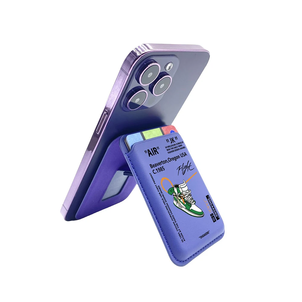 Aggiornamento magnetico 85 scarpe da ginnastica custodia a portafoglio in pelle PU per MagSafe iPhone13 14 15 16 AIR scarpe sportive etichetta porta carte di credito