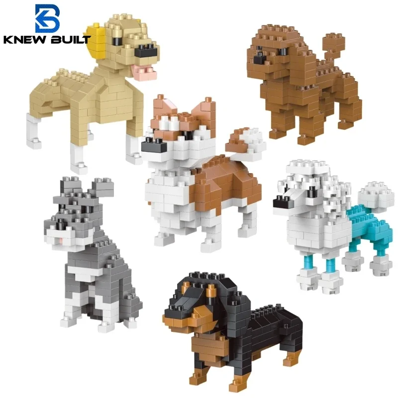 Knew Built Super Mini Dogs Building Blocks Toys Kit: Corgi, Poodle & Dachshund, Entry-level Learning, Interactive Playtime, Gift