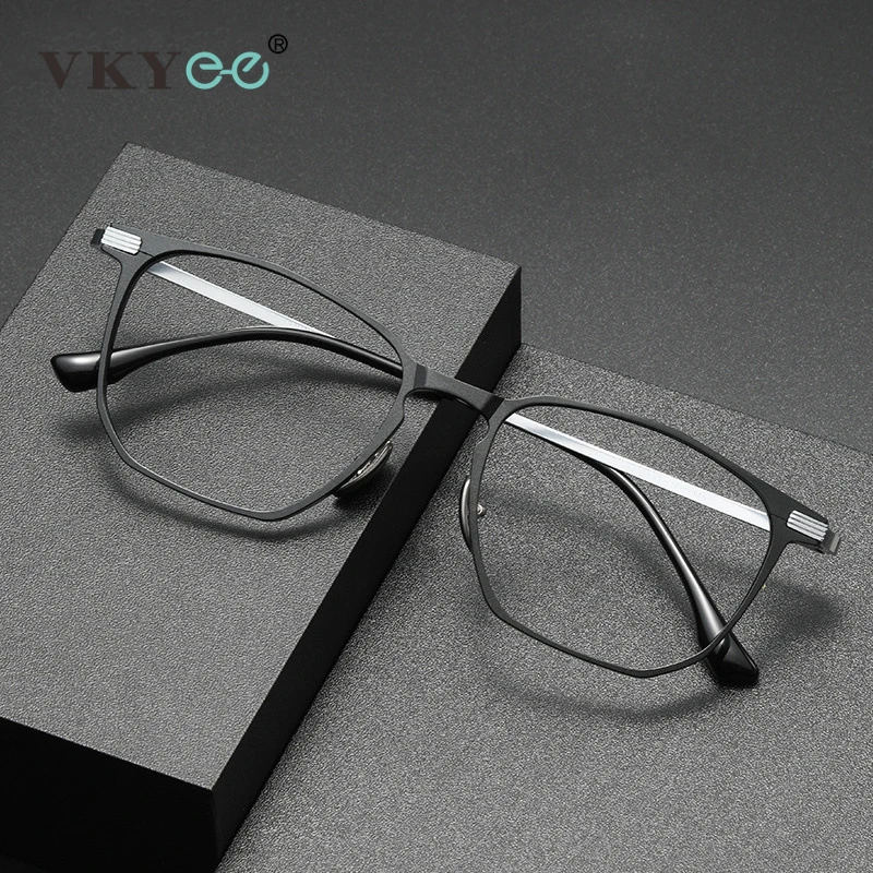 

VICKY Ultra-light Aluminum Titanium Business Fashion Eyeglasses Anti-Blue Light Reading Glasses Men Myopia Prescription 20241