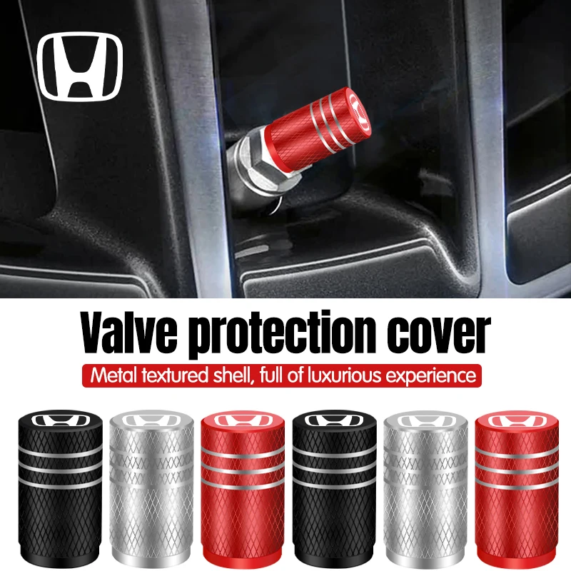 Car Wheel Tire Valve Caps Tyre Stem Covers Airdust Waterproof For Honda Civic Fit Jazz Accord CRV Odyssey Passport City CRX HRV