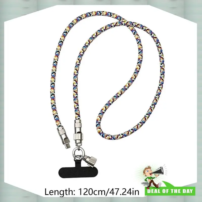 تسليم 24 ساعة لون مضفر حزام 1.2 متر الهاتف الحبل Crossbody اثنين في واحد كابل شحن مكافحة خسر الشحن الراقية