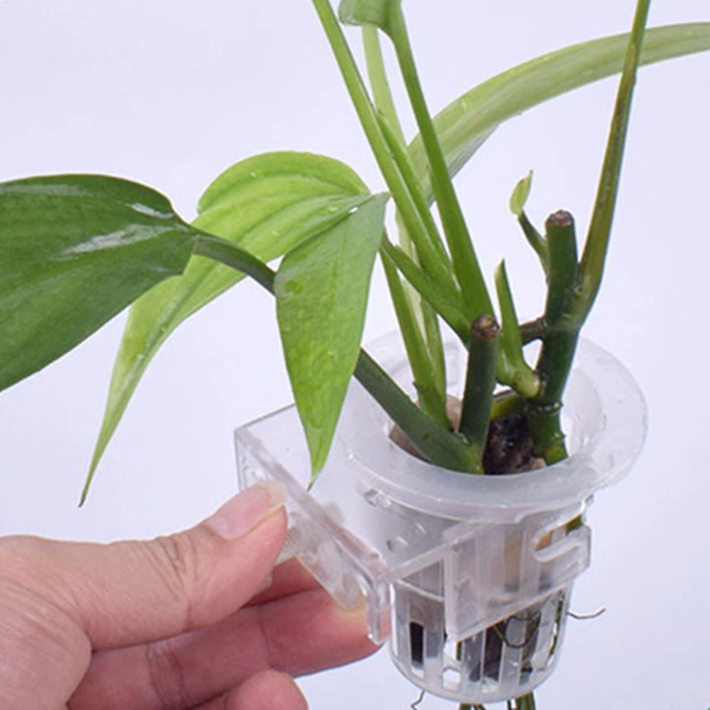 

2Pcs Aquarium Plant Pot Hanging Planter Cup Aquatic Plant Holder Fish Tank Baskets Hydroponics Plastic Durable Home Decor