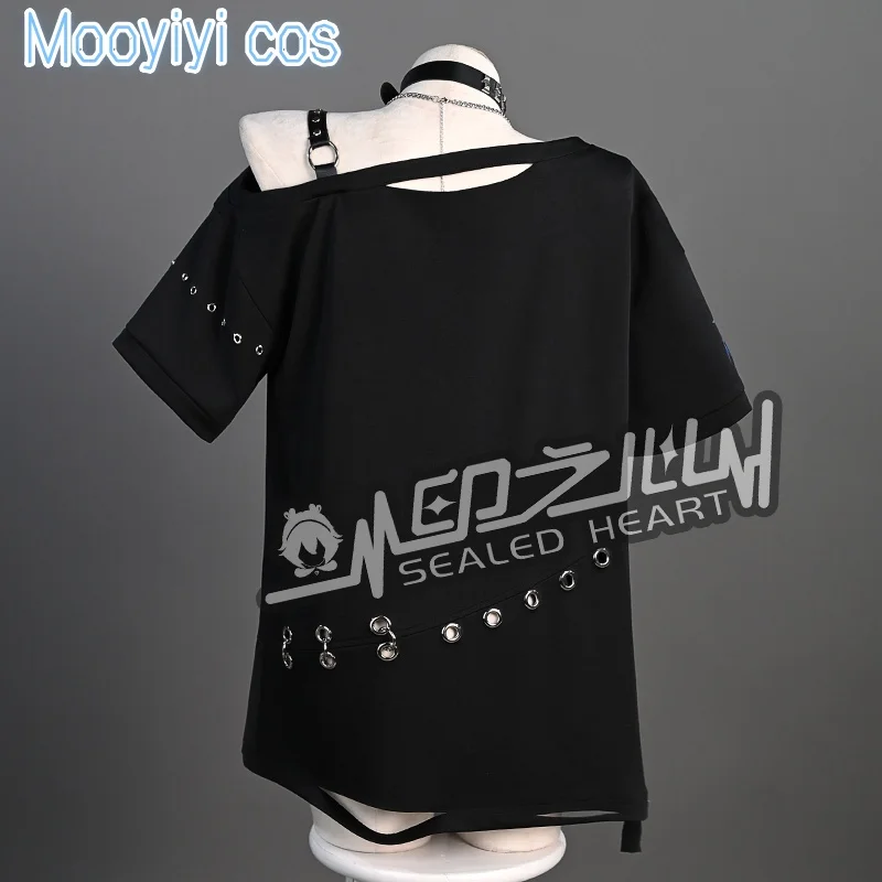 حديثا Mooyiyi cos Shiraishi An/An تأثيري حلي هالوين عيد الميلاد دور مثير قميص أسود لديها الدعامة PJSK
