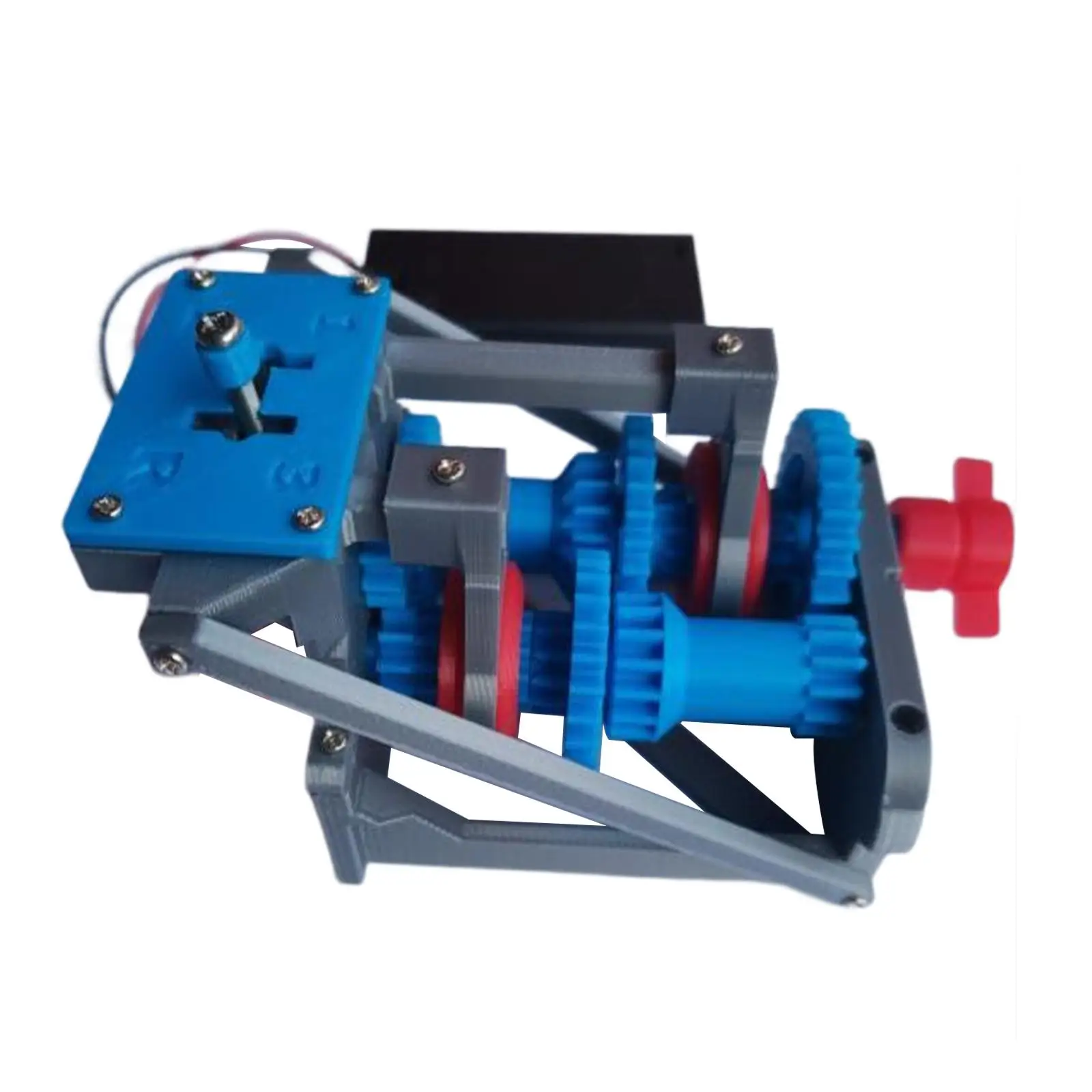 3D Print Transmission Model Blue Acrylic Four Speed Gearbox Educational Toy for Desktop Decoration