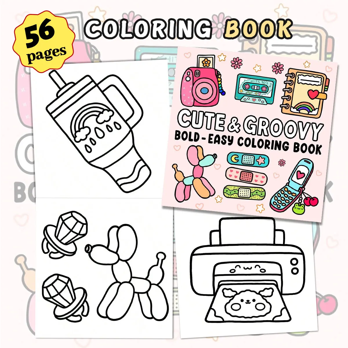 Cute coloring book: charming desserts and store scenes, relaxing and suitable for family art time and creative expression