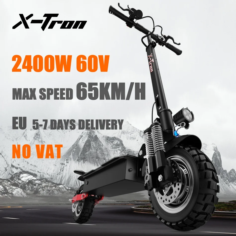 

[EU STOCK] X-Tron T10+ 60V 2400W Electric Scooter Max 65km/h Folding E scooter Dual Drive Electric Motorcycle Kick Scooters