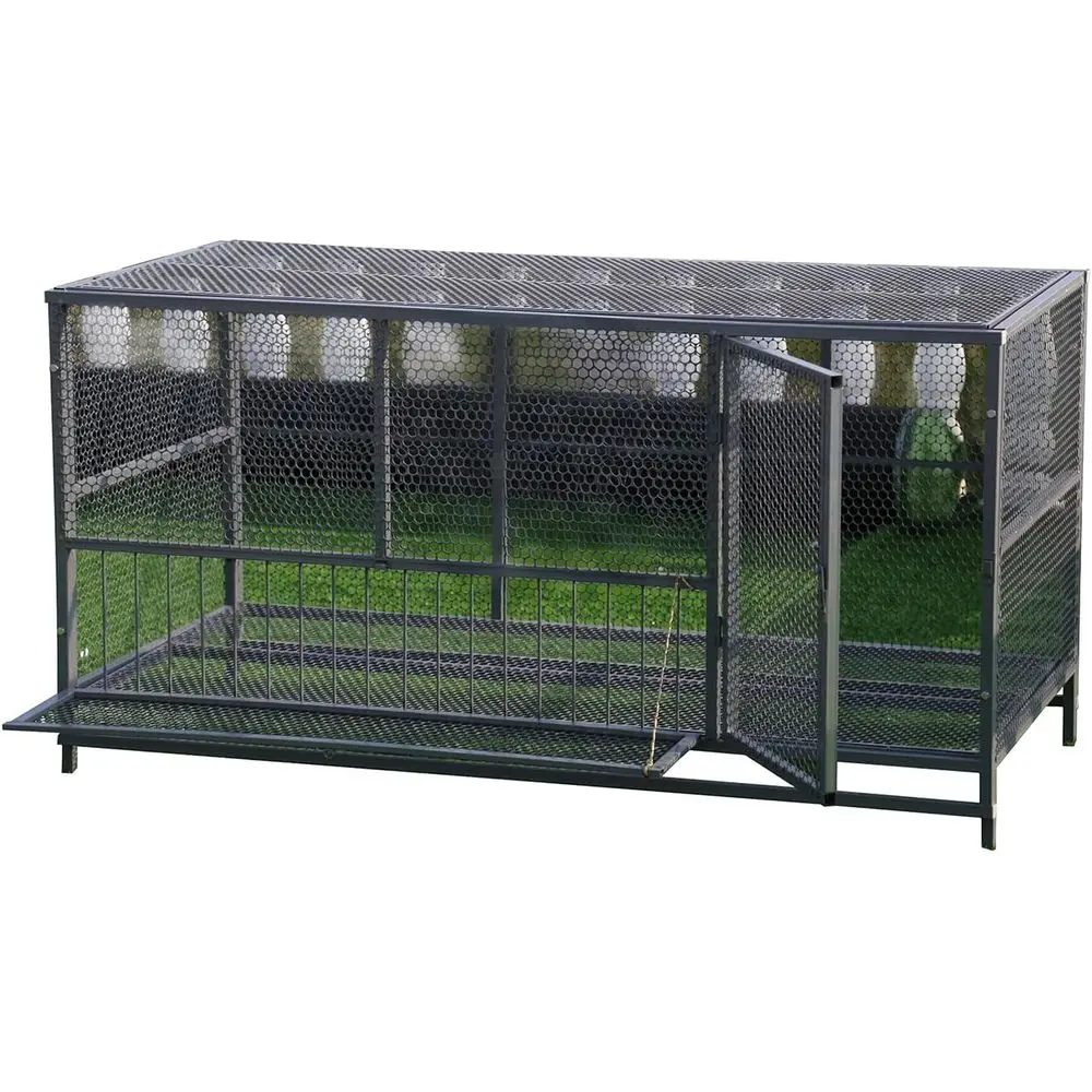 

Large Walk-in Galvanized Outdoor Pet Cage for Chickens, Ducks, Rabbits, Cats & Dogs with Removable Floor (59x23.6x28.7)