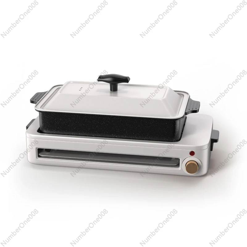 

Новинка 2025, многофункциональная двухслойная бездымная антипригарная сковорода-гриль, электрическая сковорода-гриль