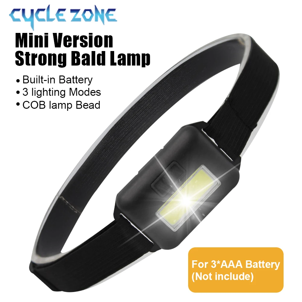 Mini Headlamp Portable COB Headlight 3 Light Modes Camping Head Flashlight Outdoor Emergency Lamp Night Working Fishing Lantern