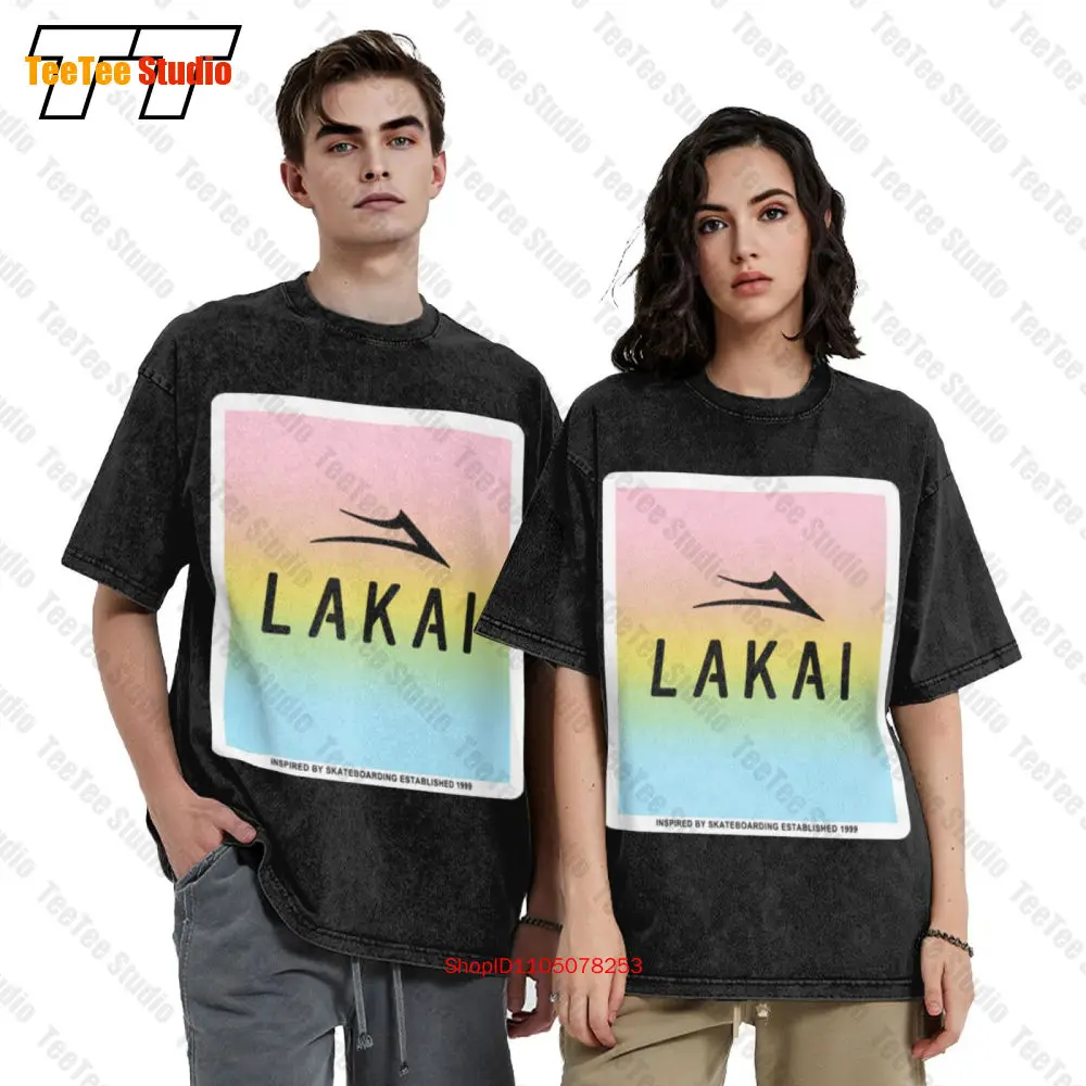 لاكاي الأحذية أحذية تزلج ملصق خمر قصيرة الأكمام تي شيرت 3PT4 #1