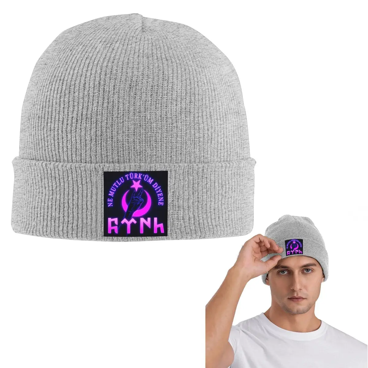 

Теплая вязаная шапка с логотипом Bozkurt Song, шляпа в стиле хип-хоп, осенне-зимние уличные шапочки, шапки для взрослых унисекс