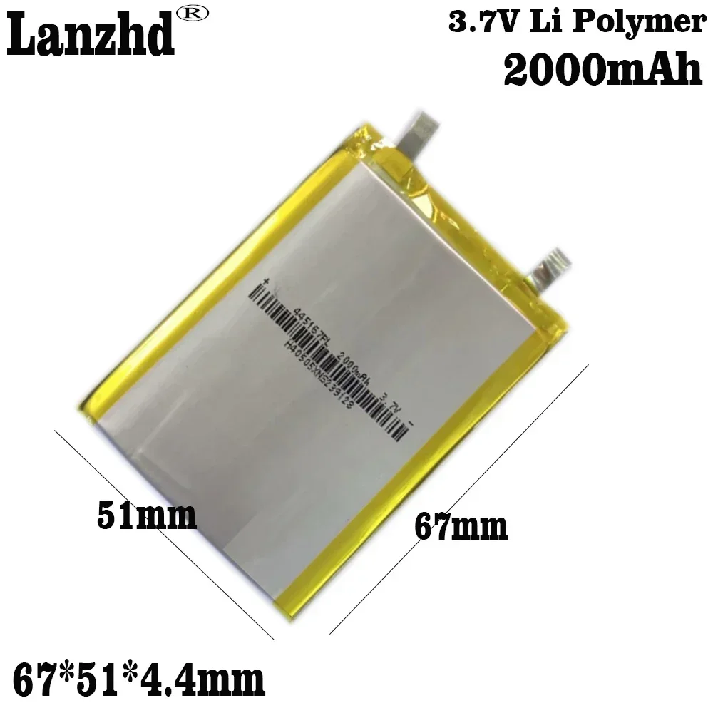 

1-10pcs 445167 3.7V 2000mAh (Polymer Lithium Ion Battery) Li-ion Battery For Tablet Pc Mobile phone built-in mobile power supply