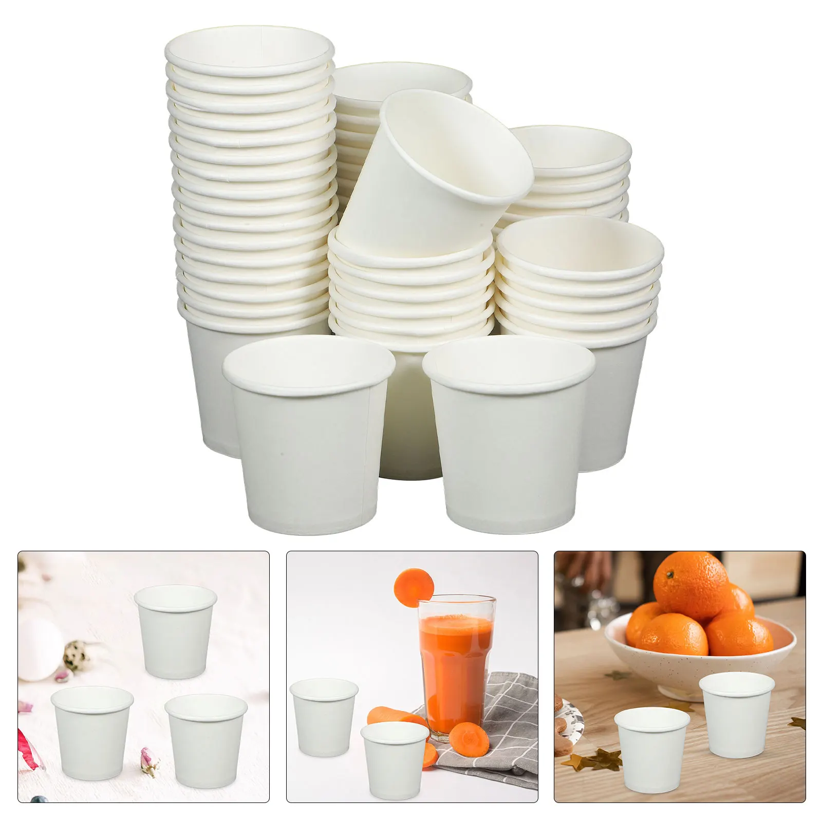 100 Uds. Vasos de degustación blancos, vasos de papel para fiestas, vasos de papel desechables, vasos de papel para jugo de café, vasos de un solo disparo, taza de café