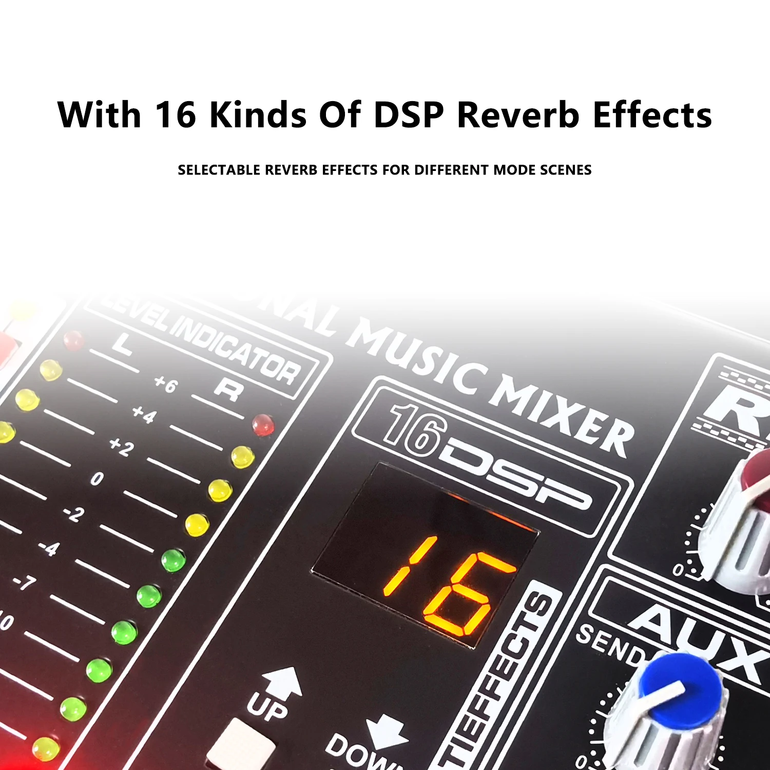 GAX-PMX8 Professional 500W Audio Mixer +48V Phantom Power 16DSP Effects Blueteeth USB Computer Play Recording Power Mixer