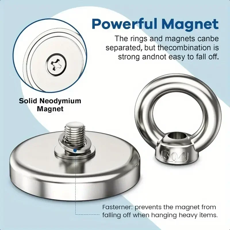Robuste Suchmagnete, starker Neodym-Magnet, Bergungsmagnet, Magnete mit Senkloch, Ringschraube für Bergung, magnetisch