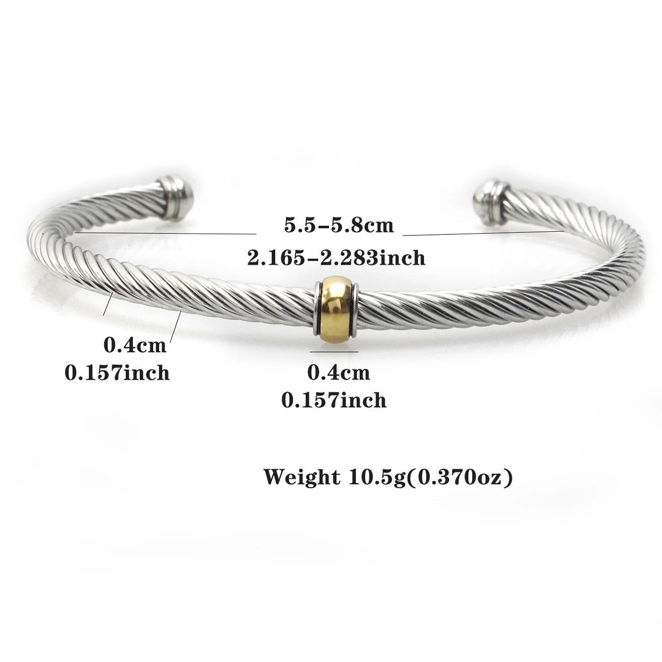 Fashion Simple C-Shape Stainless Steel Cable Bracelet Women Prom Party Jewelry Accessories Sisters Charms Friends Gifts