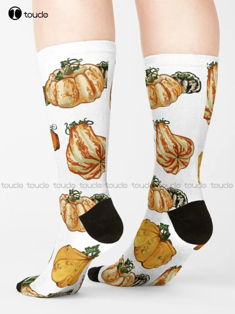 Crazy Pumpkins Socks Halloween Work Socks For Men Fashion Creative Leisure Funny Art Abstract Oil Painting Socks Unisex Adult