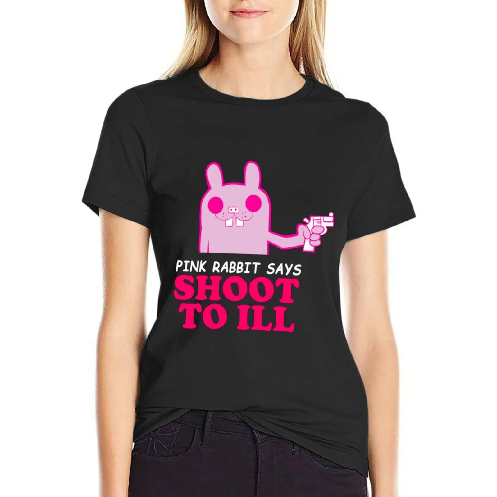 

Gorillaz - Pink Rabbit Says- Shoot to Ill89 T-Shirt customs animal print shirt for girls workout t shirts for Women