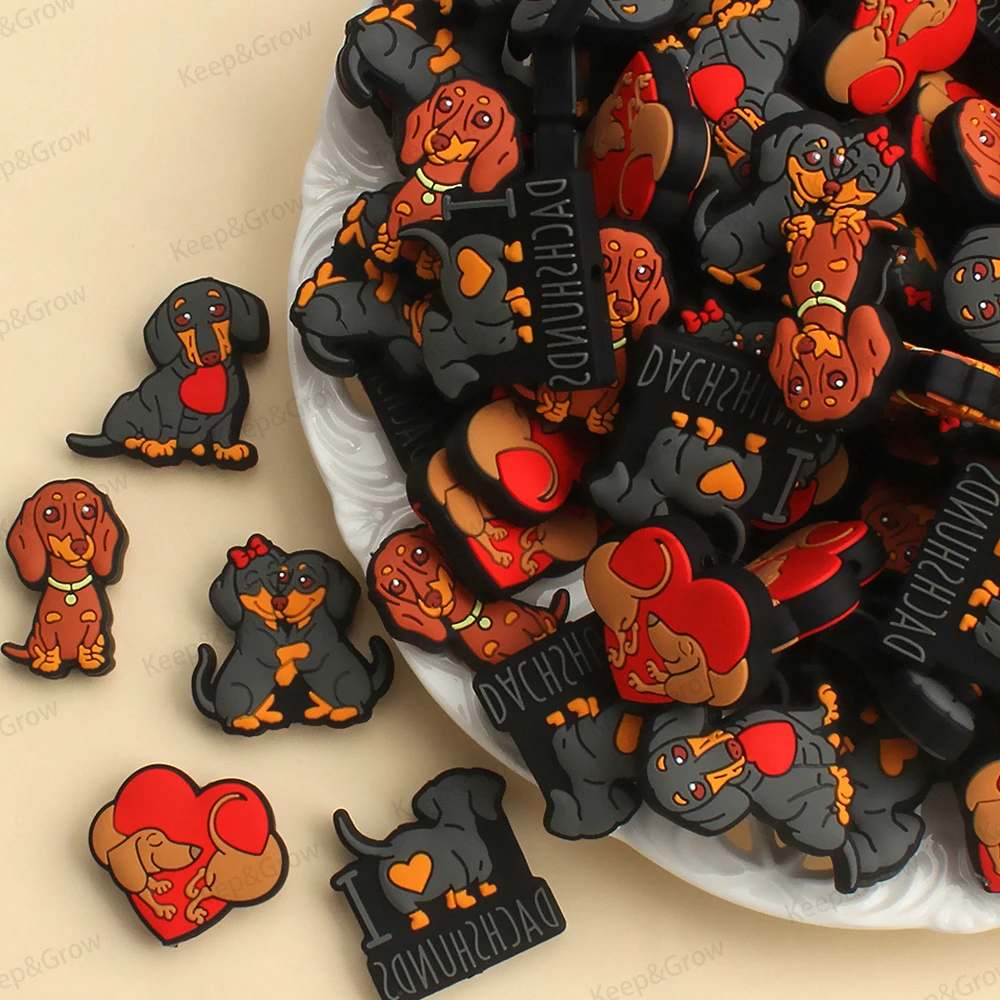 5/20/50 قطعة الألماني تحت عنوان سيليكون الخرز القلب لطيف البؤري الخرز زوجين مجموعة لصنع القلم مجوهرات سوار ذاتي الصنع المفاتيح ديكور