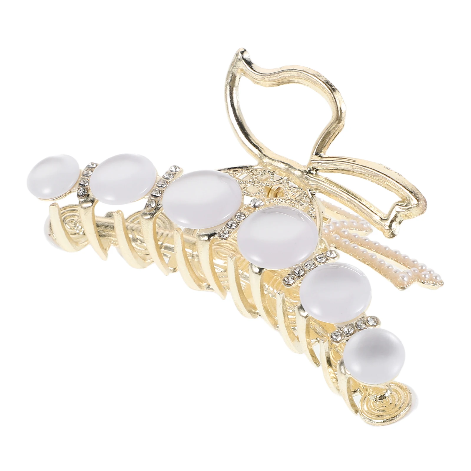 

Elegant Butterfly Pearl Women Female Alloy For Thick Thin Chic Trendy Accessory Long Claw Clip Decoration Pearl Hair Claw Clip
