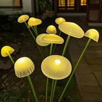 Outdoor LED Solar Powered Garden Light Waterproof Jellyfish Mushroom Landscape Lawn Lamps for Pathway Courtyard Patio Decoration