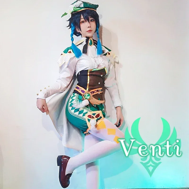 

Impact Venti Cosplay Costume Uniform Wig shoes Cosplay Anime Chinese Style Halloween Costumes For Women Game Wendi Windy