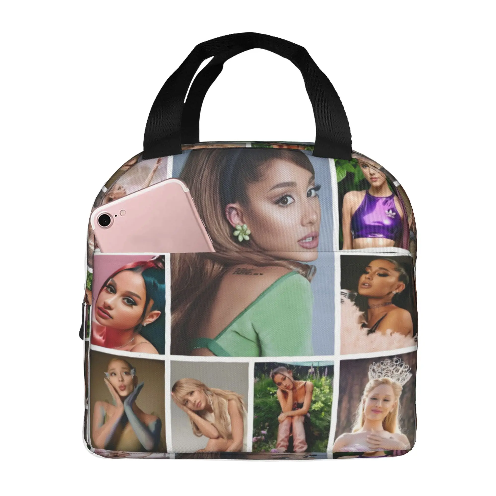 Ariana Grande Pop Music  Resuable Lunch Box Women Leakproof American Singer  Thermal Cooler Food Insulated Lunch Bag School