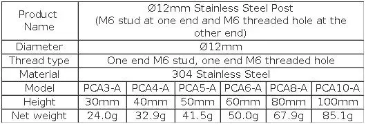PCA-A Stainless Steel Rod Diameter 12mm Column Bracket Optical Support Frame Scientific Research Experiment Lifting Adjustment