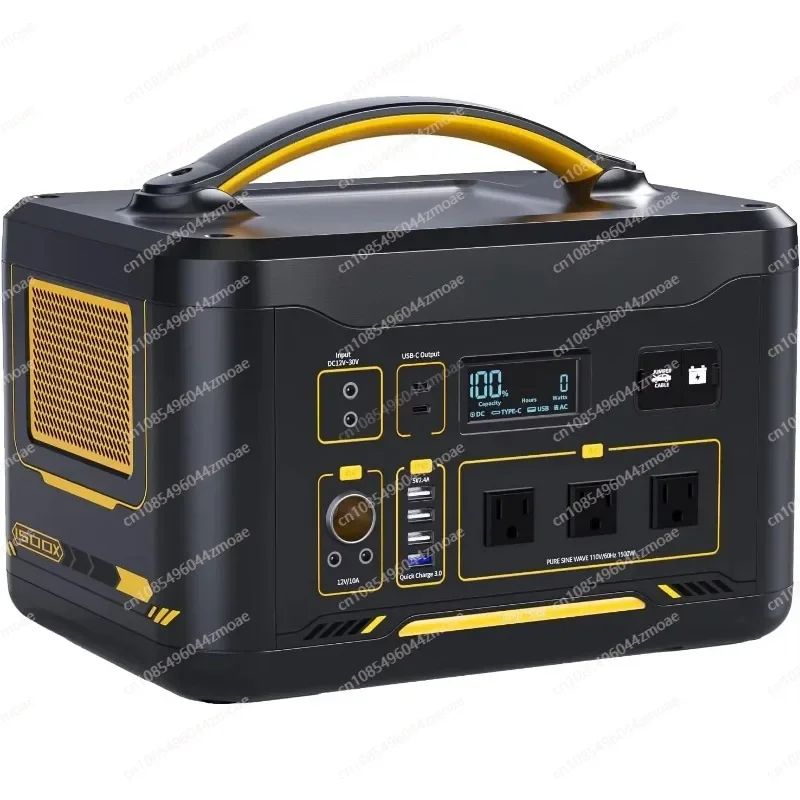

Portable Power Station 1500W 828Wh LiFePO4 Battery Powered Generator with Expandable Capacity 3x Pure Sine Wave 1500W AC Outlets