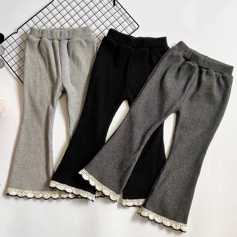 

Girls Pants Long Trousers Cotton 2025 Gray Spring Autumn Teenagers Baby's Kids Pants Outdoor Teenagers Children's Clothing