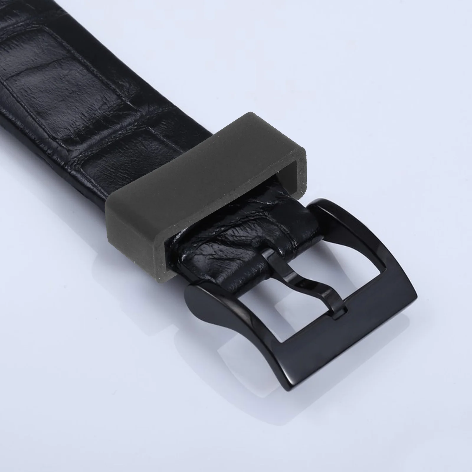 10 pçs 22mm preto silicone pulseira de relógio loop substituição bandas suportes premium resistente ao desgaste caber a maioria dos relógios banda anel